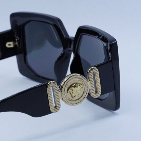 Versace VE4478U GB1/87 Sunglasses Square Black Frame, Dark Grey Lenses main image 9